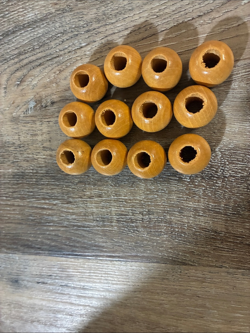 12 macrame wooden beads